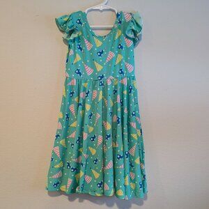 *3/$25* NWT! Girl's Dot Dot Smile Green Party Hat Empire Style Dress - Size 5/6